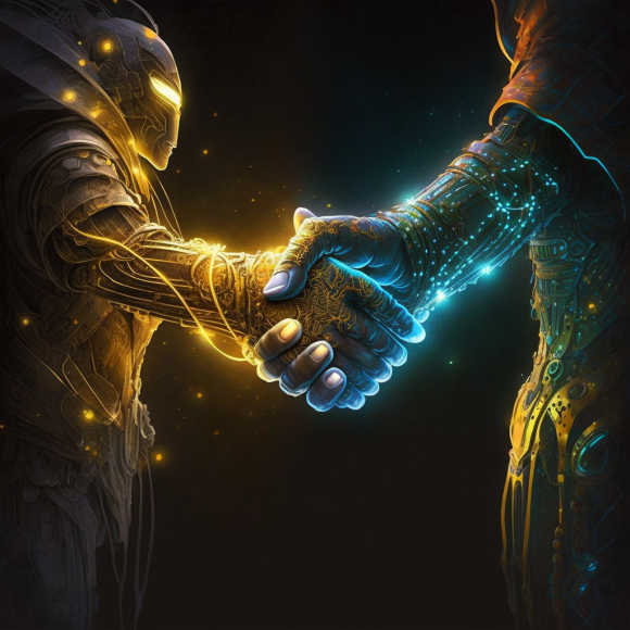 davea an icon of a handshake trust digital art surreal glowing  7f11b95e 8240 4137 9e9c ae6e95a05a33