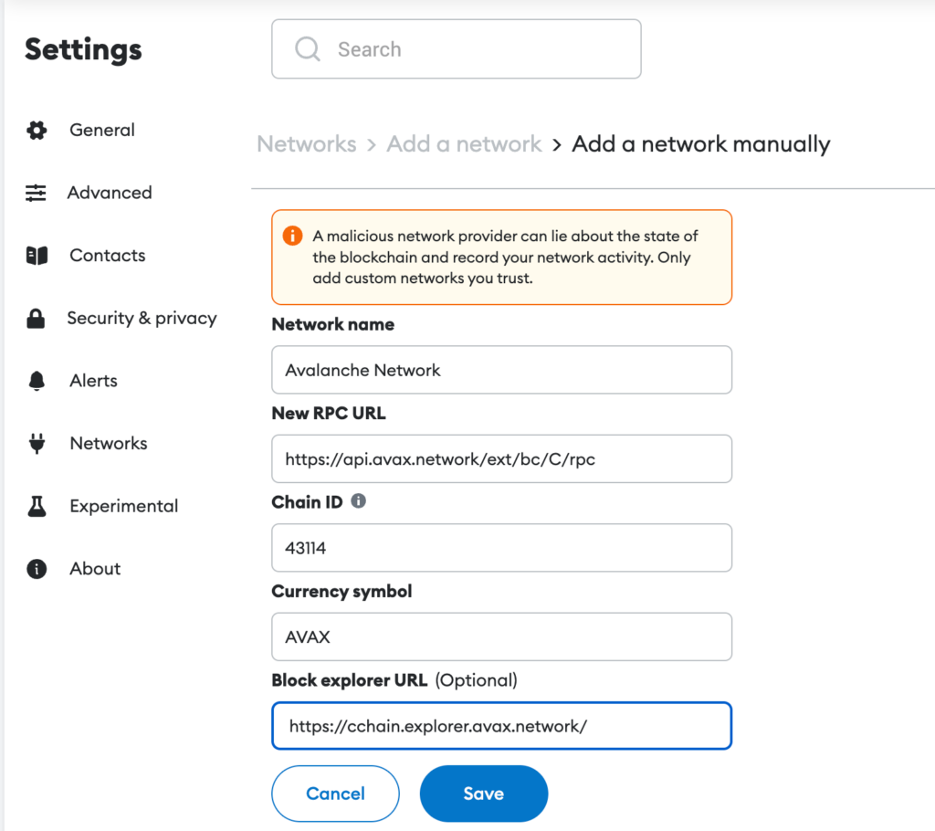 add network manually 2