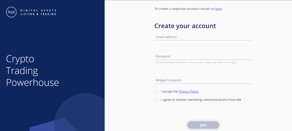 create account inx